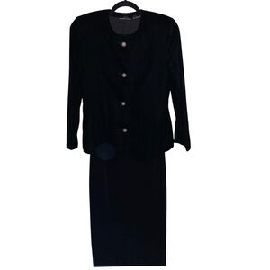 Vintage Susan Bristol Dress & Jacket Womens Size 4 Black Velour Holiday Party